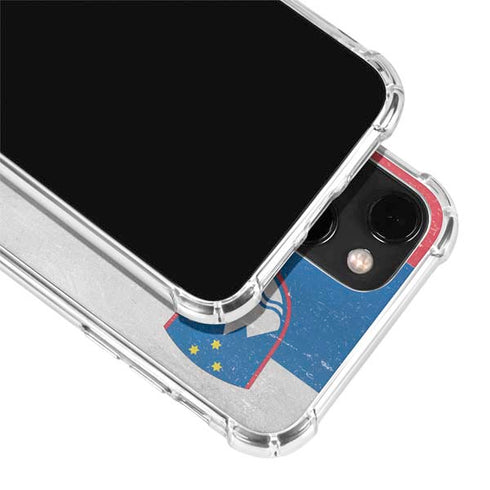 Slovenia Flag Distressed iPhone 14 Clear Case